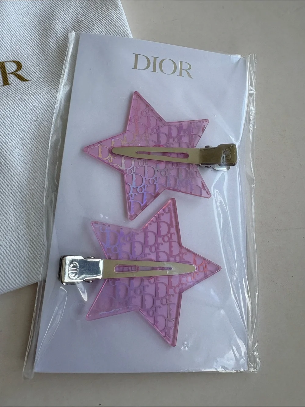 Dior Beauty Iridescent Star Hair Clips - New, Set of 2